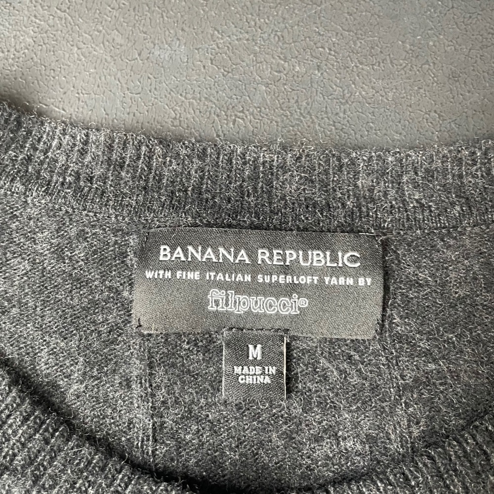 Merino Wool Cashmere Blend Sweater Women M Gray Quiet Luxury Minimalist Neutral - Picture 3 of 8